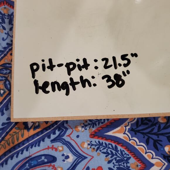 J Jill Paisley Boho Boat Neck Sleeveless Sheath Dress Sz L Majestic Blue Pockets - Picture 10 of 10